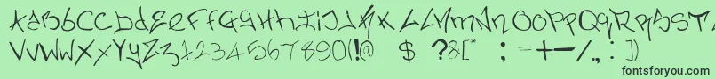 NerminsGraffiti Font – Black Fonts on Green Background
