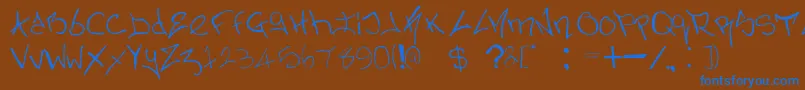 NerminsGraffiti Font – Blue Fonts on Brown Background