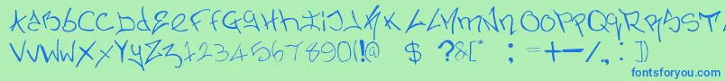 NerminsGraffiti Font – Blue Fonts on Green Background