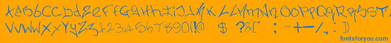 NerminsGraffiti Font – Blue Fonts on Orange Background