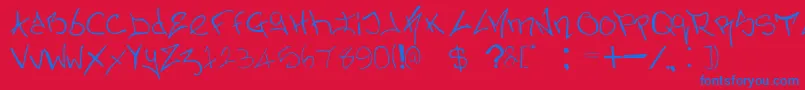 NerminsGraffiti Font – Blue Fonts on Red Background