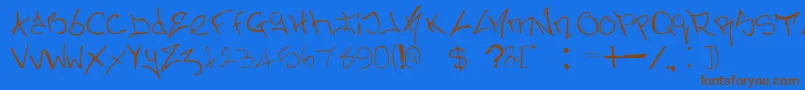 NerminsGraffiti Font – Brown Fonts on Blue Background