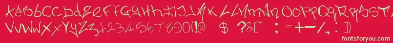 フォントNerminsGraffiti – 赤い背景に緑の文字