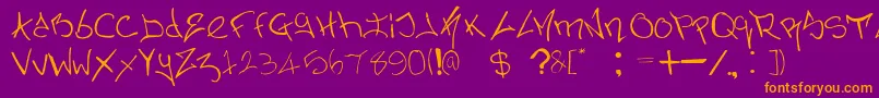 Fonte NerminsGraffiti – fontes laranjas em um fundo violeta