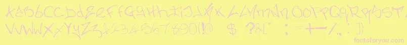NerminsGraffiti-fontti – vaaleanpunaiset fontit keltaisella taustalla