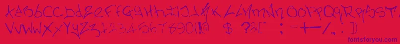 NerminsGraffiti Font – Purple Fonts on Red Background