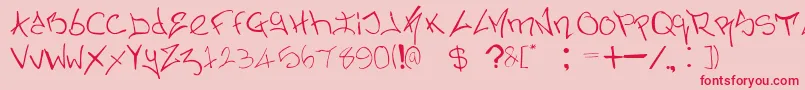 Weitere Informationen zur NerminsGraffiti-Schriftart NerminsGraffiti-Schriftart – Rote Schriften auf rosa Hintergrund