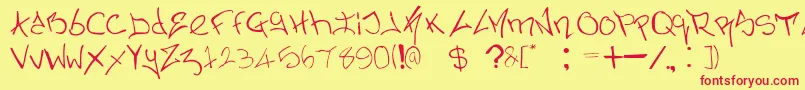 NerminsGraffiti Font – Red Fonts on Yellow Background