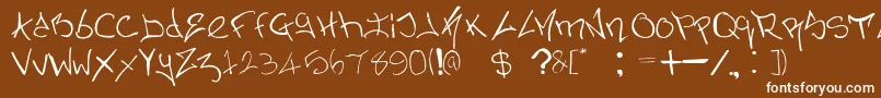 NerminsGraffiti-Schriftart – Weiße Schriften auf braunem Hintergrund