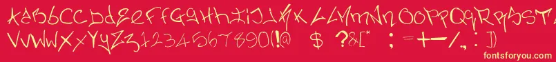 NerminsGraffiti-Schriftart – Gelbe Schriften auf rotem Hintergrund