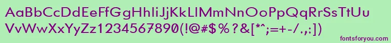 Gemfont1-fontti – violetit fontit vihreällä taustalla