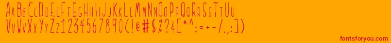 Lucidballpoint Font – Red Fonts on Orange Background