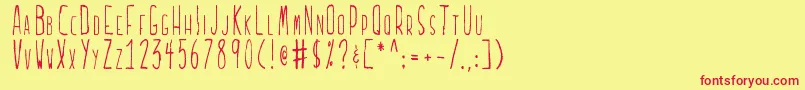 Lucidballpoint Font – Red Fonts on Yellow Background