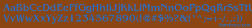 フォントAgbcb – 茶色の背景に青い文字