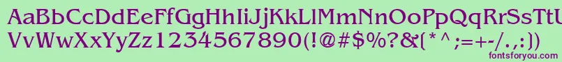 Agbcb Font – Purple Fonts on Green Background