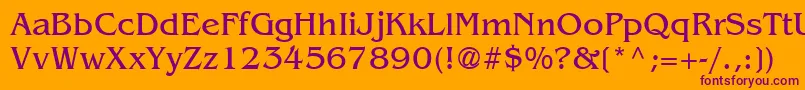 Agbcb Font – Purple Fonts on Orange Background