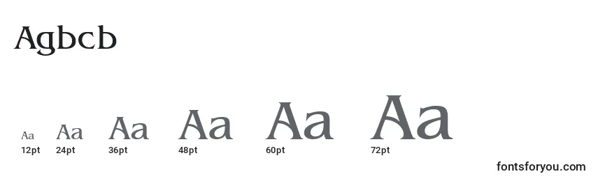Размеры шрифта Agbcb