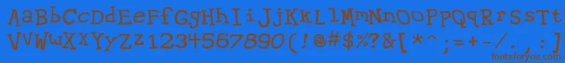 Hypewriter Font – Brown Fonts on Blue Background