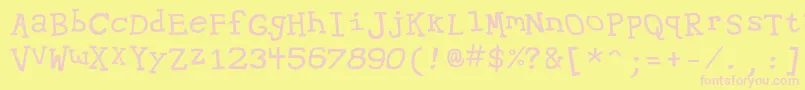 Hypewriter-fontti – vaaleanpunaiset fontit keltaisella taustalla