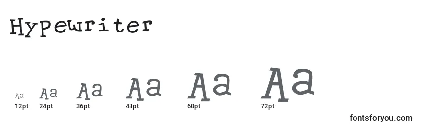 Размеры шрифта Hypewriter