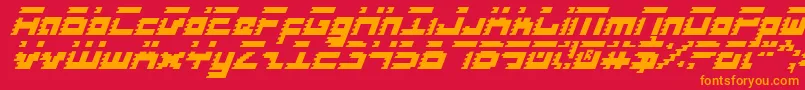 フォントRoidi – 赤い背景にオレンジの文字