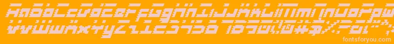 Roidi-Schriftart – Rosa Schriften auf orangefarbenem Hintergrund