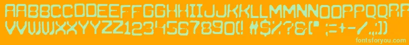 ZagrebUnderground Font – Green Fonts on Orange Background