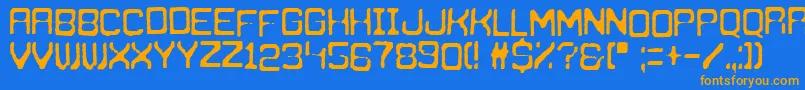 ZagrebUnderground Font – Orange Fonts on Blue Background