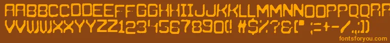 ZagrebUnderground-Schriftart – Orangefarbene Schriften auf braunem Hintergrund