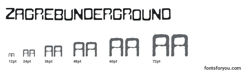 Размеры шрифта ZagrebUnderground