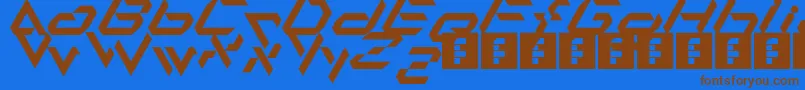 Alfamesh001 Font – Brown Fonts on Blue Background