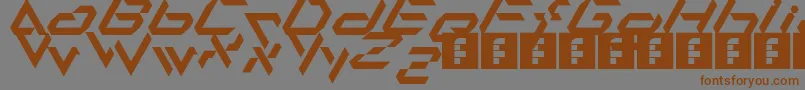 フォントAlfamesh001 – 茶色の文字が灰色の背景にあります。