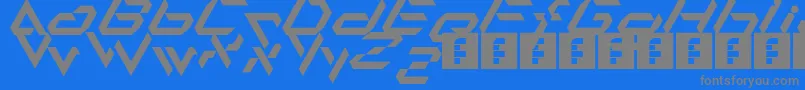 Czcionka Alfamesh001 – szare czcionki na niebieskim tle