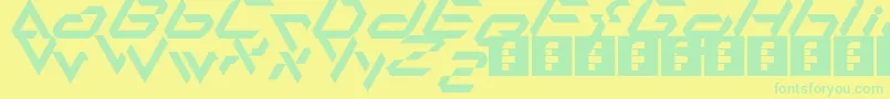 フォントAlfamesh001 – 黄色い背景に緑の文字
