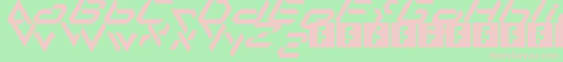 Czcionka Alfamesh001 – różowe czcionki na zielonym tle