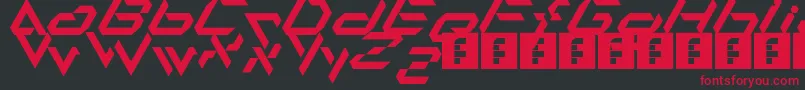 Alfamesh001-fontti – punaiset fontit mustalla taustalla