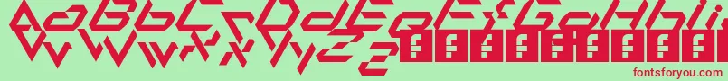 Alfamesh001 Font – Red Fonts on Green Background