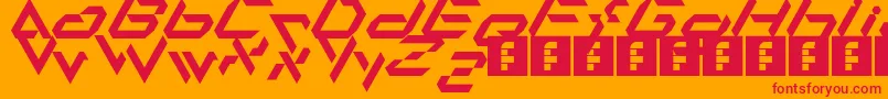 Alfamesh001 Font – Red Fonts on Orange Background
