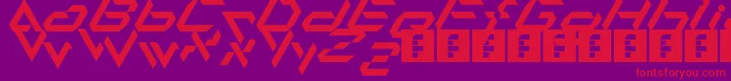 Alfamesh001 Font – Red Fonts on Purple Background