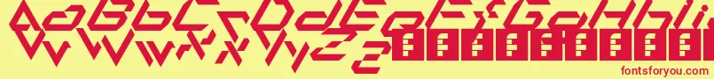 Alfamesh001 Font – Red Fonts on Yellow Background