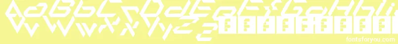 Alfamesh001 Font – White Fonts on Yellow Background