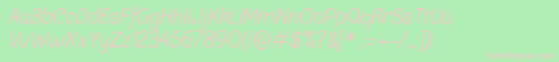 ChalkmarsItalicSample Font – Pink Fonts on Green Background