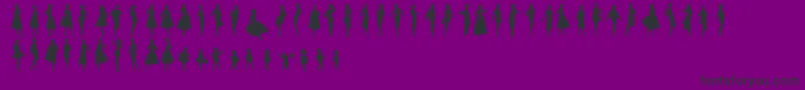 フォントSewingpatterns – 紫の背景に黒い文字