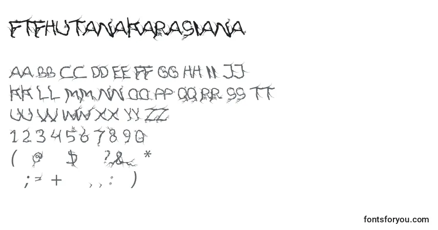 Schriftart FtfHutanAkarasiana – Alphabet, Zahlen, spezielle Symbole