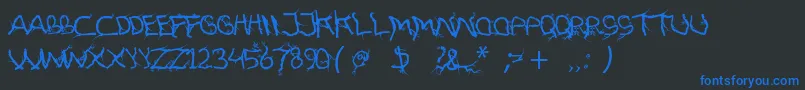 FtfHutanAkarasiana Font – Blue Fonts on Black Background