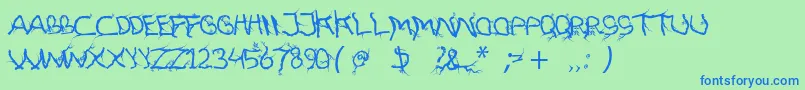 FtfHutanAkarasiana Font – Blue Fonts on Green Background