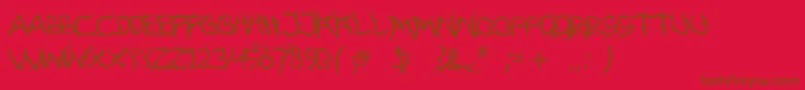 FtfHutanAkarasiana Font – Brown Fonts on Red Background