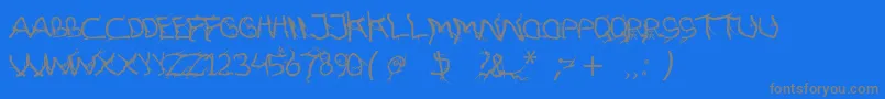FtfHutanAkarasiana Font – Gray Fonts on Blue Background