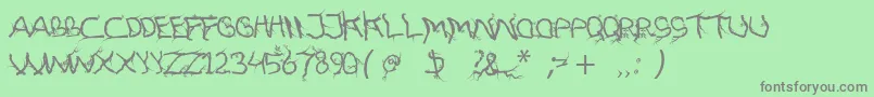 FtfHutanAkarasiana Font – Gray Fonts on Green Background
