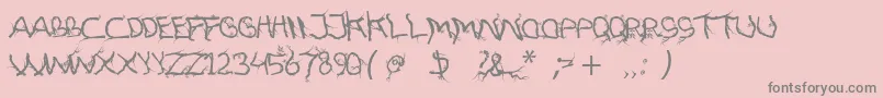 FtfHutanAkarasiana Font – Gray Fonts on Pink Background